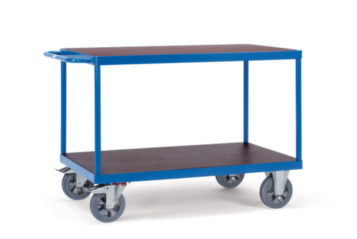 fetra Chariot de table SUPER-MULTIVARIO avec étagères antidérapantes 1600x800 mm, force 1200 kg, 2 plateaux  L