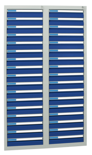 stumpf Armoire à tiroirs ES 510, 34 tiroir(s), RAL7035 gris clair/RAL5010 bleu gentiane  L