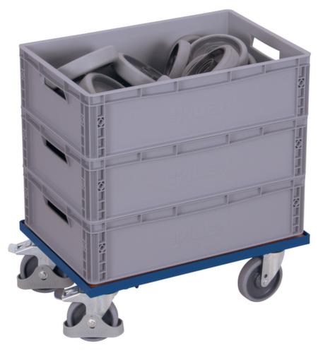 VARIOfit Rouleau de caisse avec bord pour conteneurs Euronorm, force 250 kg, RAL5010 bleu gentiane  L