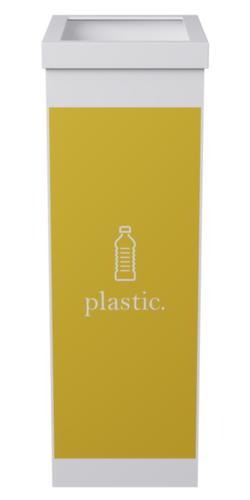 Paperflow Collecteur de recyclage en polystyrène, 60 l, jaune/blanc  L