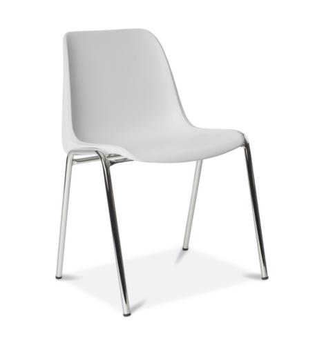 Chaise coque en plastique gerbable, gris clair  L