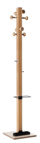 Paperflow Portemanteau easyCloth Wood Range Modell <C> en bois avec porte-parapluies, avec 8/2 crochets, hêtre/noir  L