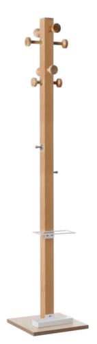 Paperflow Portemanteau easyCloth Wood Range Modell <C> en bois avec porte-parapluies, avec 8/2 crochets, hêtre/blanc  L