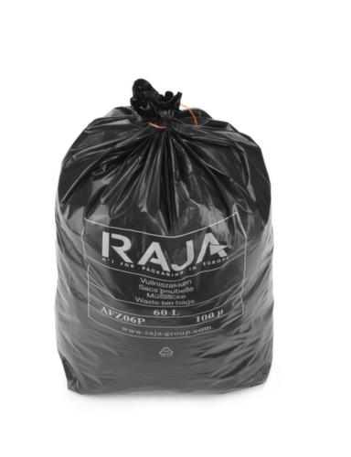 Raja Sac poubelle pour déchets lourds, 60 l, noir  L