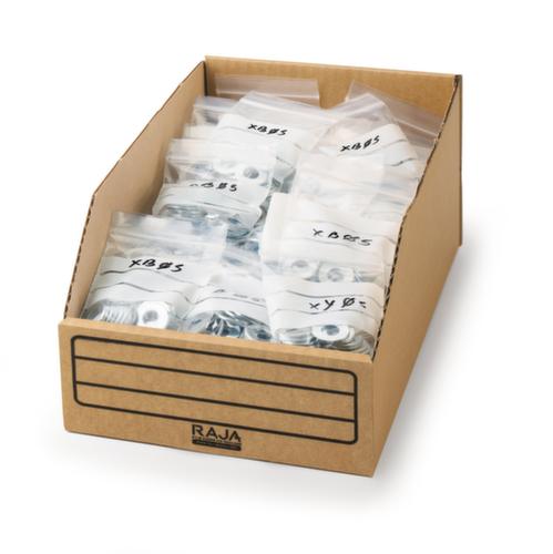 Raja bac compartimentable en carton, profondeur 301 mm, marron  L