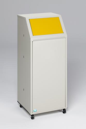 VAR collecteur de recyclage mobile, 69 l, RAL7032 gris silex, couvercle jaune  L