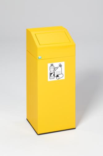 Collecteur de recyclage étiquette autocollante incl., 45 l, RAL1023 jaune signalisation, couvercle jaune  L