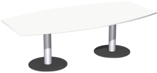 Gera Table de conférence Basis, largeur x profondeur 2400 x 800 mm, panneau blanc