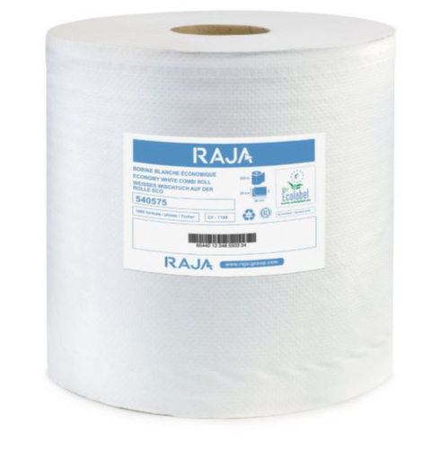 Raja Rouleau de papier d'essuyage Eco pour usage quotidien, 1000 lingettes, cellulose  L
