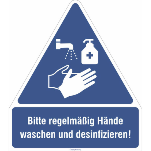 Panneau d'obligation « Lavez-vous les mains s.v.p. », étiquette  L