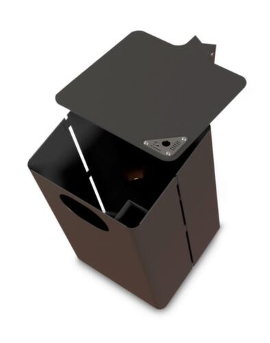 Cendrier poubelle avec toit de protection, mica de fer/anthracite  L