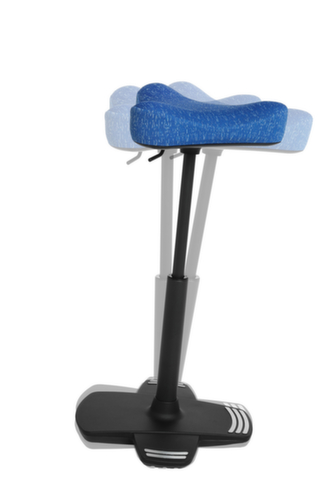 Topstar Siège assis-debout Sitness Work High Falcon avec pied à rebord antibasculement, hauteur d’assise 570 - 850 mm, assise bleu  L