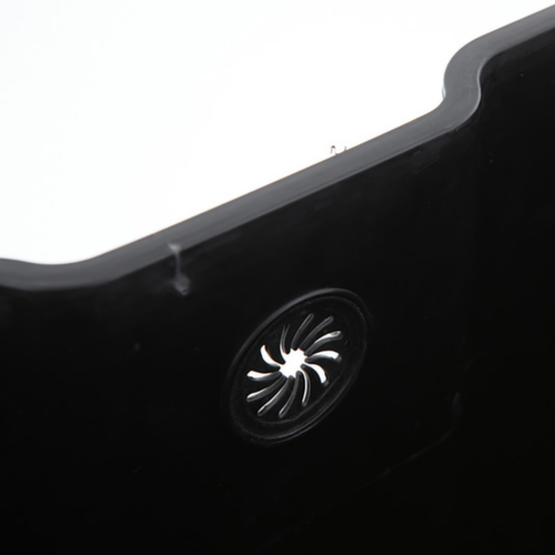 Poubelle à pédale acier inoxydable EKO E-Cube avec pédale particulièrement large, 50 l, noir mat  L