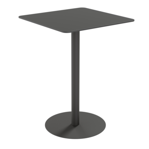 Paperflow Table haute d'extérieur résistante aux intempéries Cross, largeur x profondeur 800 x 800 mm, panneau noir  L