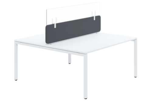 Paperflow Paroi de protection hygiénique pour cloison de table, hauteur x largeur 270 x 1370 mm  L