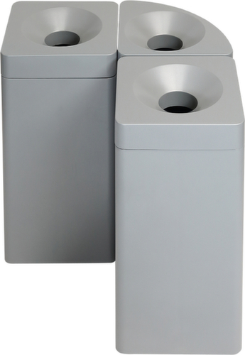 Conteneur de matières recyclables auto-extinguible probbax®, 40 l, gris, partie supérieure gris  L