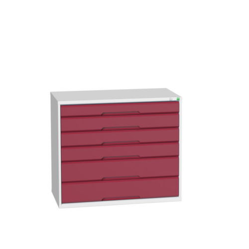 bott Armoire à tiroirs verso, 6 tiroir(s), RAL7035 gris clair/RAL3004 rouge pourpre  L