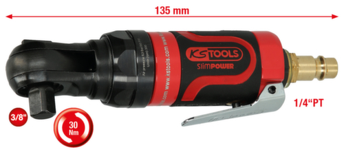 KS Tools 3/8" SlimPOWER mini cliquet à air 30Nm  L