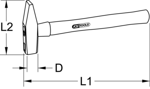 KS Tools Marteau de forgeron avec manche en hickory  L