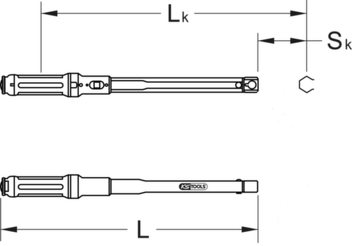 KS Tools Clé dynamométrique à insert de précision ERGOTORQUE® 9x12mm  L