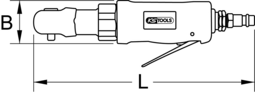 KS Tools 1/2" SlimPOWER mini cliquet à air 30Nm  L
