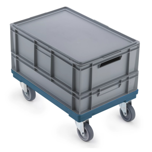 Raja Rouleau de transport pour conteneurs Euonorm avec cadre à angle ouvert, force 300 kg, polypropylène bandage  L