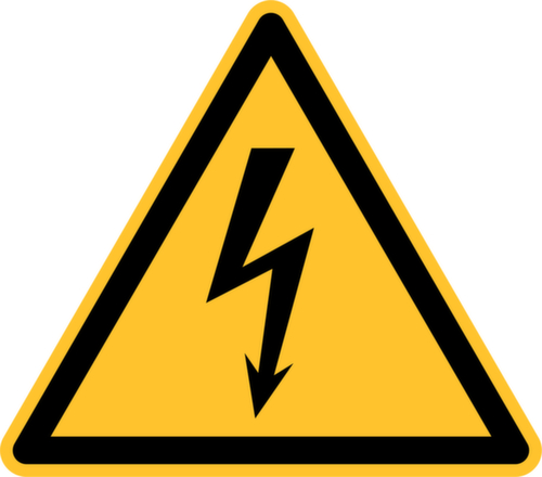 Panneau d'avertissement tension électrique, étiquette  L