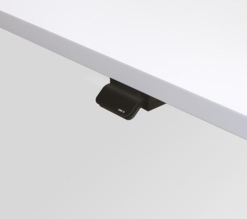 Table de conférence hauteur réglable électriquement, largeur x profondeur 2200 x 1030 mm, panneau gris  L