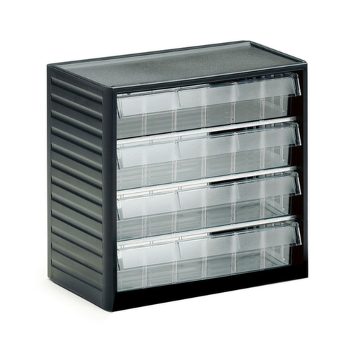 Treston bloc à tiroirs transparents, 4 tiroir(s), gris anthracite/transparent  L