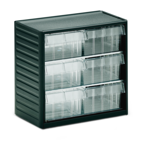 Treston bloc à tiroirs transparents, 6 tiroir(s), gris anthracite/transparent  L