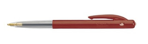 BIC® Stylo à bille M10 Clic Fine, couleur de police rouge, tige rouge/transparent  L