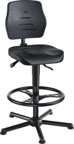 meychair Siège d'atelier pivotant Workster Pro W15 avec assise inclinable, assise mousse PU noir, avec patins  L