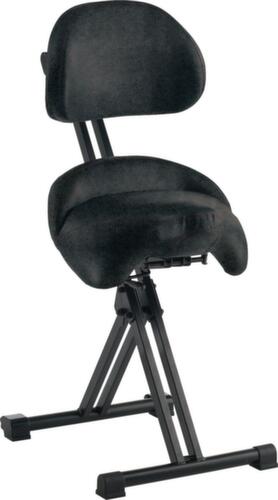 meychair Siège assis-debout Futura Professional Comfort avec dossier, hauteur d’assise 590 - 730 mm, assise noir  L