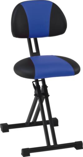 meychair Siège assis-debout rabattable Futura Light AF-SR avec dossier, hauteur d’assise 550 - 770 mm, assise noir/bleu  L