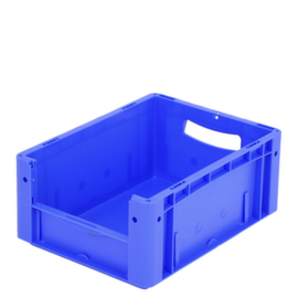 Conteneur de stockage visible Euronorm avec ouverture d'accès, bleu, HxLxl 170x400x300 mm