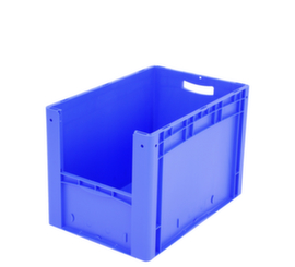 Conteneur de stockage visible Euronorm avec ouverture d'accès, bleu, HxLxl 420x600x400 mm