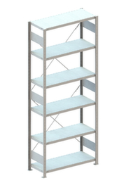 META système d'étagères sans vis CLIP, hauteur x largeur x profondeur 2500 x 1056 x 436 mm, 6 tablettes