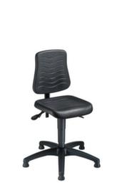 meychair Siège d'atelier pivotant Workster Allround avec assise inclinable, assise mousse PU noir, avec patins en plastique