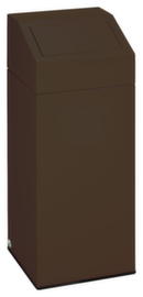 Collecteur de recyclage étiquette autocollante incl., 45 l, RAL8014 brun sépia, couvercle marron