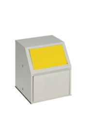 VAR Collecteur de matières recyclables avec rabat frontal, 23 l, RAL7032 gris silex, couvercle jaune