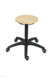 Tabouret pivotant, assise hêtre, roulettes