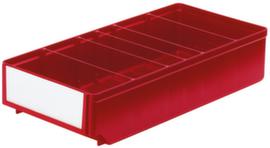 bac compartimentable, grande surface d’inscription, rouge, profondeur 400 mm