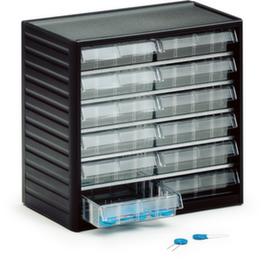 Treston bloc à tiroirs transparents, 12 tiroir(s), gris anthracite/transparent