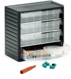 Treston bloc à tiroirs transparents, 4 tiroir(s), gris anthracite/transparent