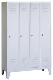 C+P Armoire Classic gris clair à 4 compartiments + portes à fentes, largeur de compartiment 400 mm