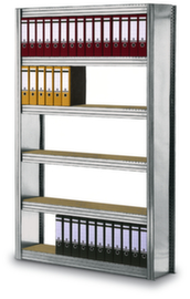 Rayonnages en aggloméréregalwerk  sans vis avec des parois en tôle solide, 6 tablettes, avec revêtement en zinc anti-corrosion