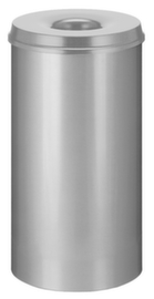 Corbeille à papier autoextinguible en acier, 50 l, gris, partie supérieure gris