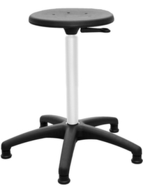 Tabouret pivotant, assise noir, patins