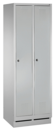 C+P Armoire vestiaire Evolo avec 2 compartiments - portes avec perforation décorative, largeur de compartiment 300 mm