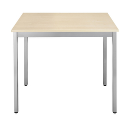 Table polyvalente rectangulaire en tube carré, largeur x profondeur 700 x 600 mm, panneau érable